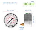Manómetro Inox Alta Presión Glicerina 4 PLG, 10000 Psi