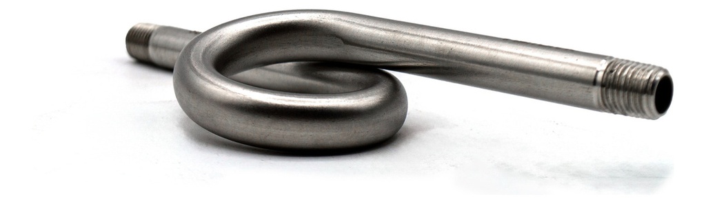 Sifón Cola De Cochino Recto, Acero Inoxidable 1/4  Npt Macho