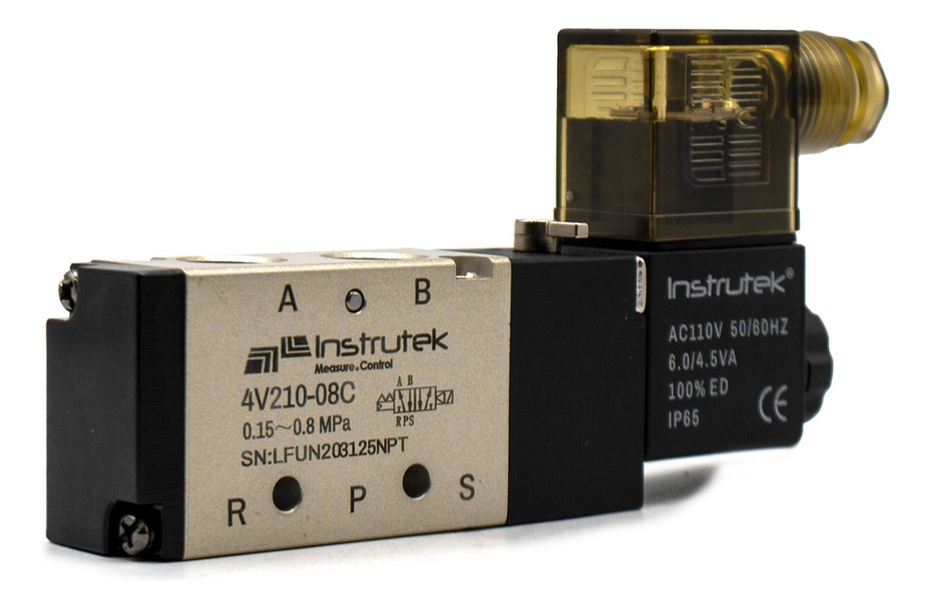 Electroválvula Neumática 5 Vías, 1/4 , 2 Posiciones 110v Ac