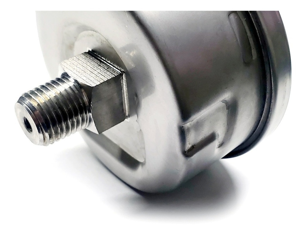 Manómetro Totalmente Inox Glicerina Carátula 2.5 PLG 60 Psi