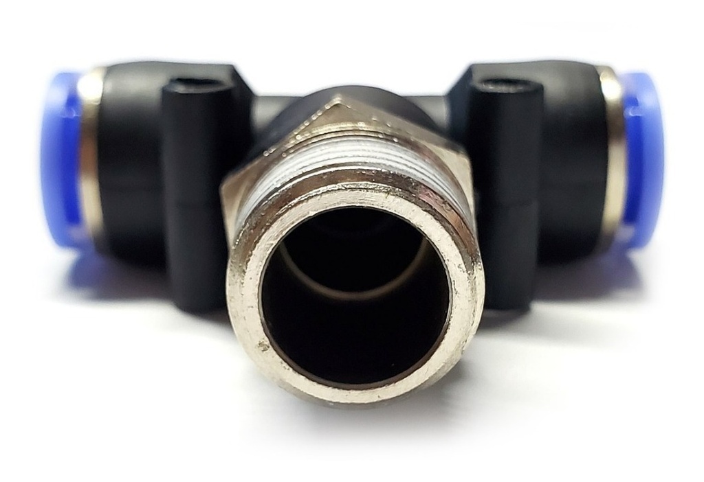 5pz Racor Neumático En Tee 3/8 Npt Macho X 3/8 Mang.