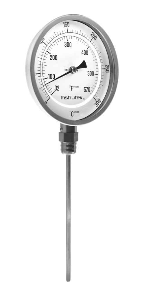 Termómetro Horno 5 PLG 0 A 300°c Vástago 9 Rosca 1/2  Npt