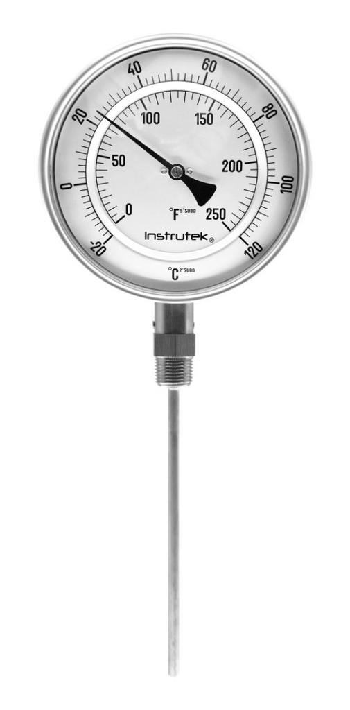 Termómetro Horno 6 PLG -20 A 120°c Vástago 9 Rosca 1/2  Npt