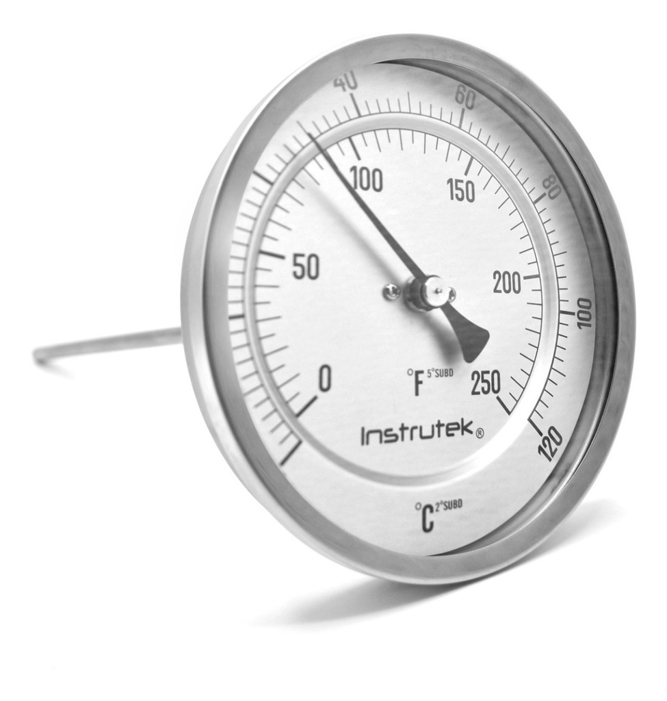 Termómetro Horno 6 PLG -20 A 120°c Vástago 6, Rosca 1/2 Npt