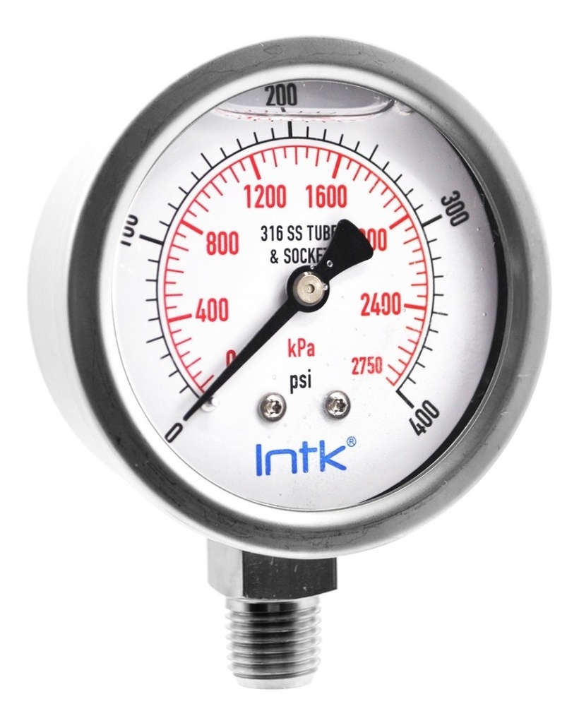 Manómetro P/petroquímica Y Manejo De Agua 400 Psi Con. 1/4