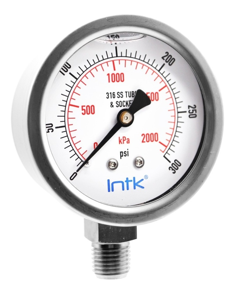 Manómetro P/petroquímica Y Manejo De Agua 300 Psi Con. 1/4