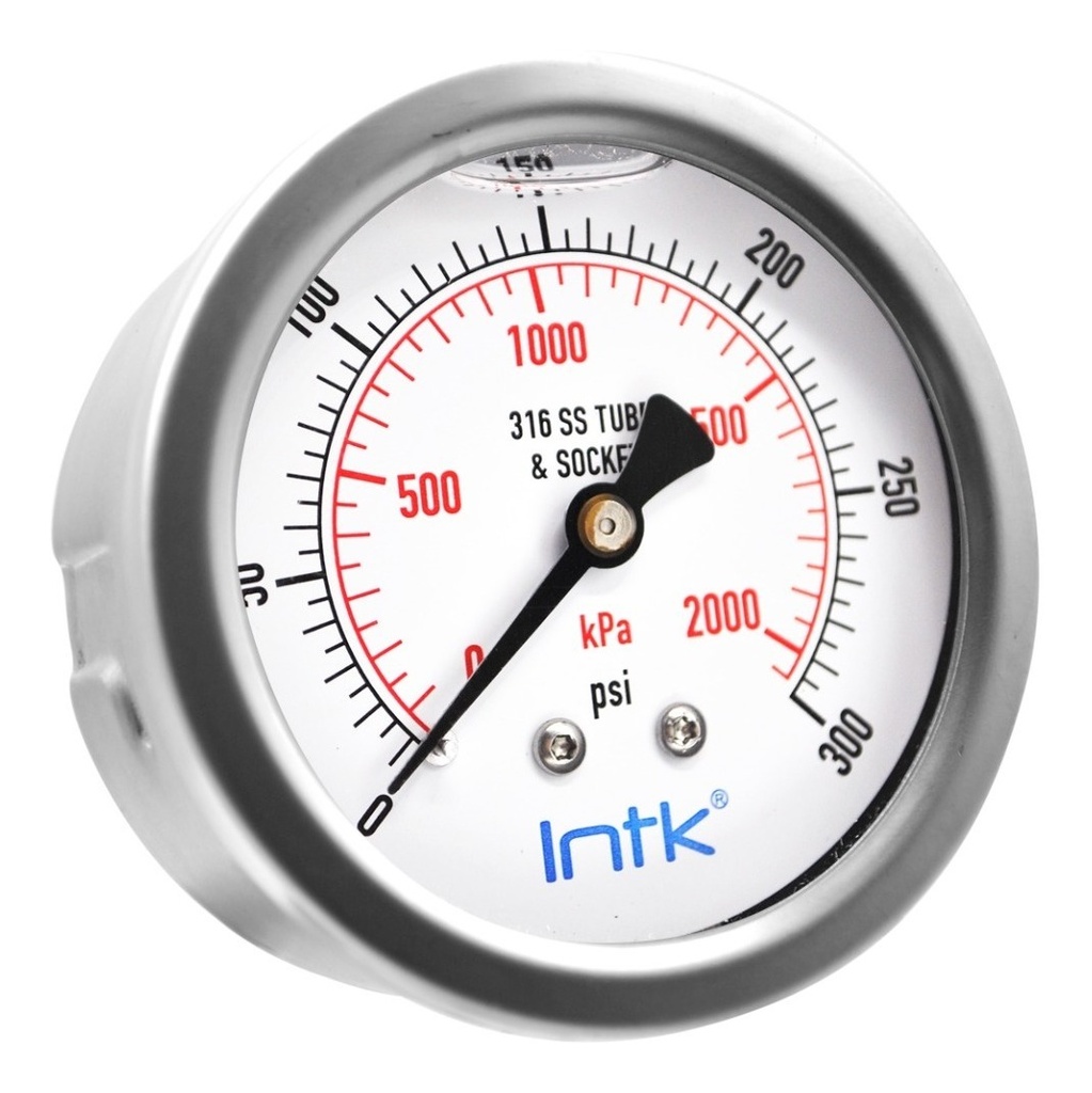 Manómetro P/petroquímica Manejo D/agua 300 Psi Con. 1/4
