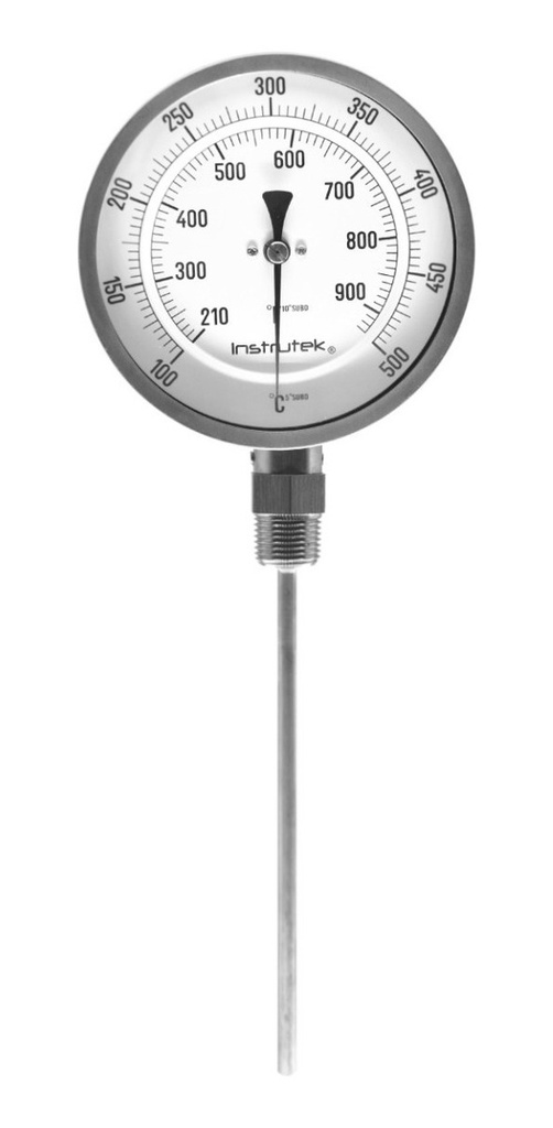 Termómetro Horno 5 PLG -100 A 500°c Vástago 9 Rosca 1/2  Npt