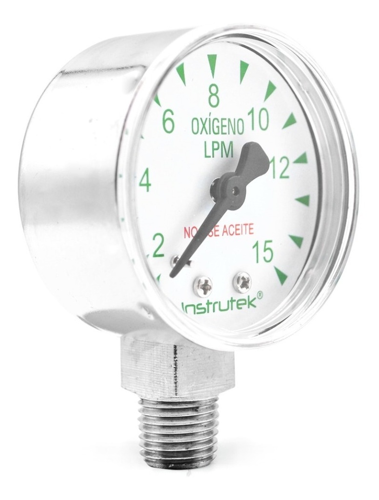 Manómetro 2 PLG Oxígeno Medicinal 15 Lpm (litros X Minuto)