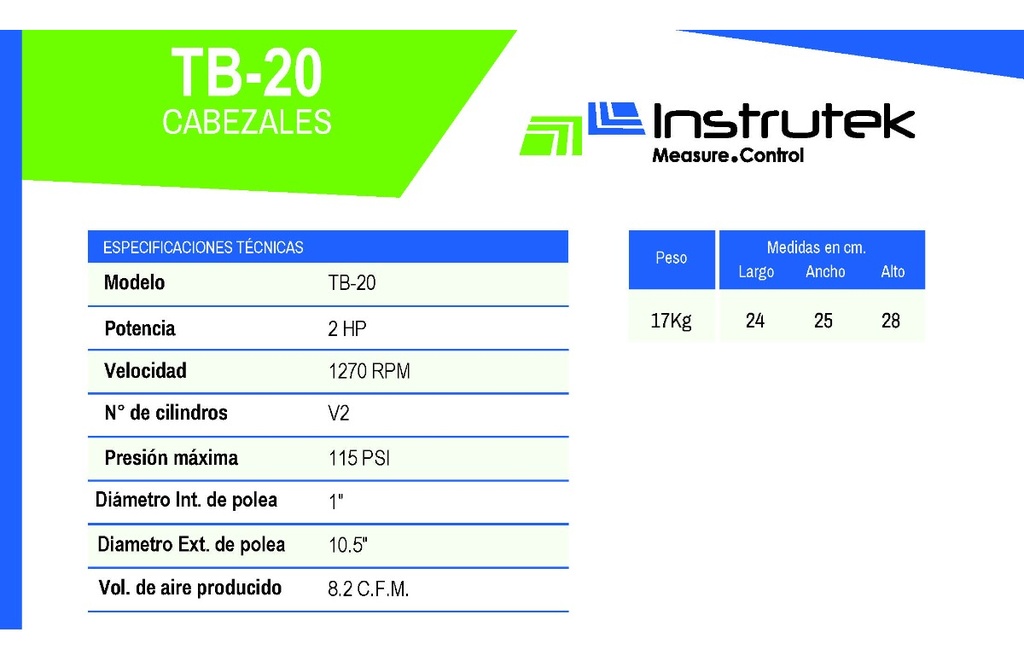 Bomba De Aire Instrutek  Tb-20 ( 2 H.p)