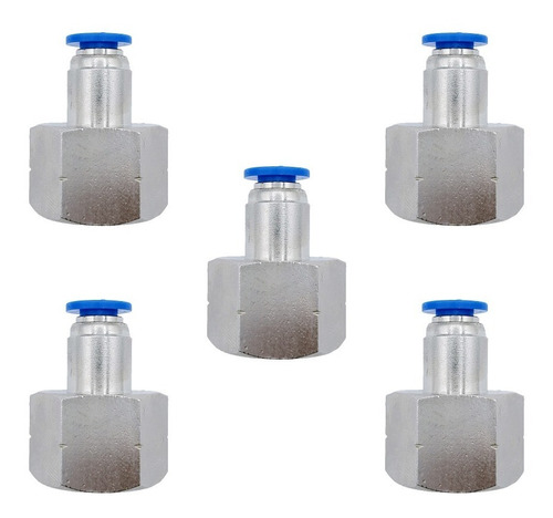 5 Pz De Conector/racor Neumático Recto Hembra 1/2 Npt X 6mm