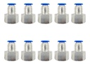 10 Pz De Conector/racor Neumático Recto Hembra 3/8 Npt X 8mm