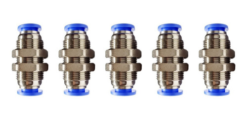 5 Pz De Pasamuro Conexión Rápida Neumático Recto 8mm