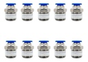 10 Pz De Conector/racor Rápido Neumático Recto 3/8 Npt X 8mm
