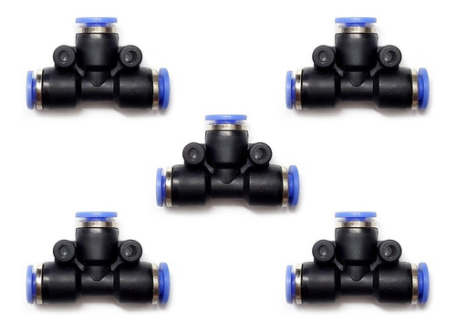 5 Pz Racor Unión Neumático En Tee 1/8