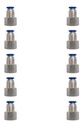 10 Pz De Conector/racor Neumático Recto Hembra 1/4 X 6mm