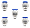 5 Pz De Conector/racor Rápido Neumático Recto 1/4 Npt X 1/2