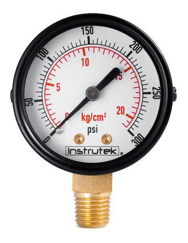 Manómetro 2", estándar, 1/4" NPT, inferior, 300 psi-kg/cm2