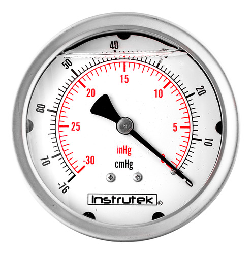 Vacuómetro 4", lleno de líquido (O.E.M.), 1/4" NPT, posterior, 30 Vac inHg-cmHg