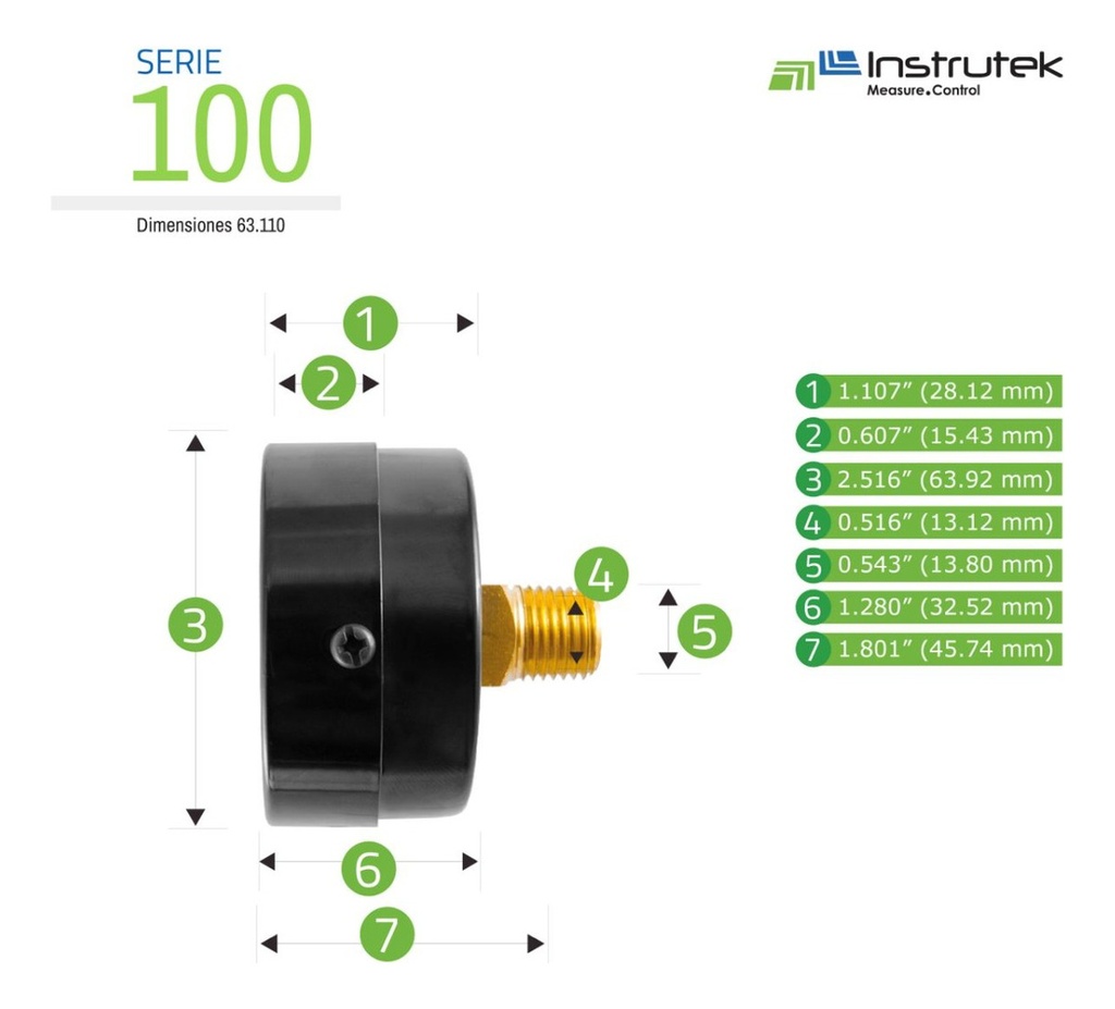 Manómetro Para Compresor Carátula 2.5 , 15 Psi (aire, Gas)