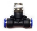 5pz Racor Neumático En Tee 3/8 Npt Macho X 3/8 Mang.