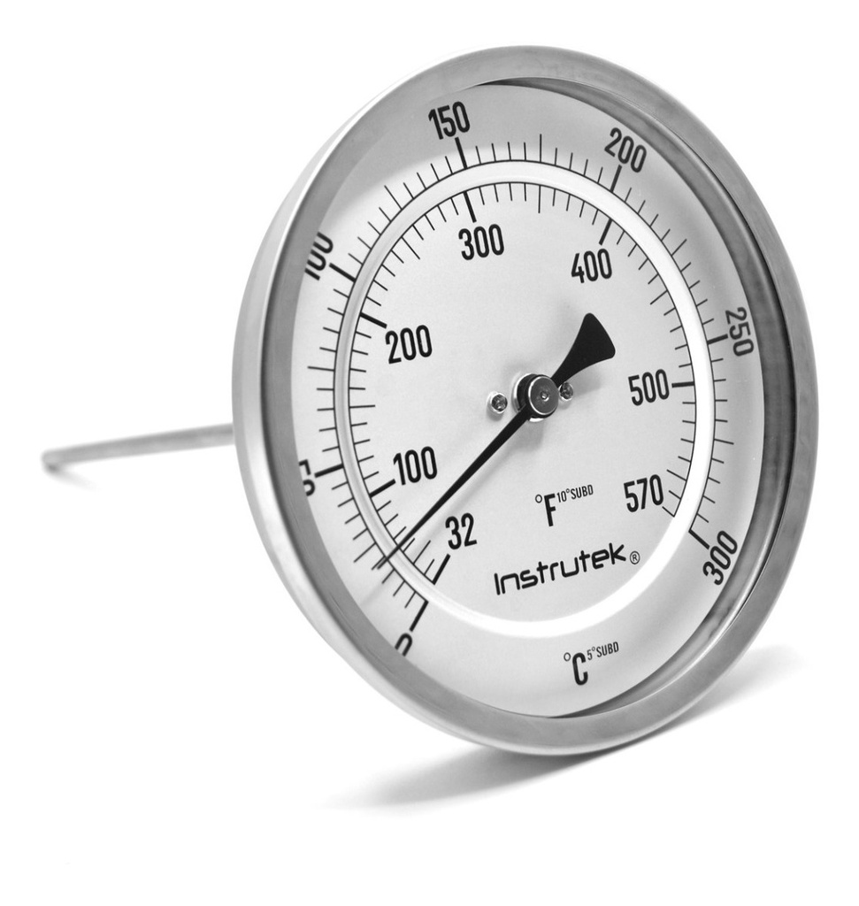 Termómetro Horno 5 PLG 0 A 300°c Vástago 9, Rosca 1/2 Npt