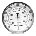 Termómetro 5 pulgadas, posterior, 1/2" NPT, vástago 9", rango 100 a 500 C-F