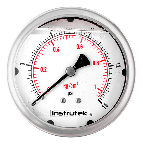 Manómetro 4", lleno de líquido (O.E.M.), 1/4" NPT, posterior, 15 psi-kg/cm2