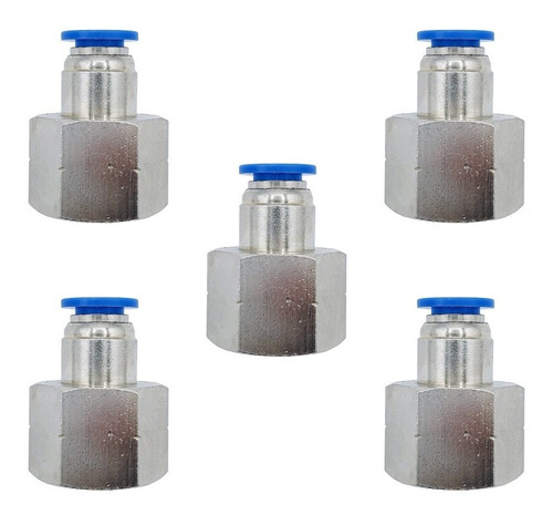 5 Pz De Conector/racor Neumático Recto Hembra 1/2 Npt X 8mm