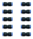 10 Pz Racor Unión Neumático Recto 3/8
