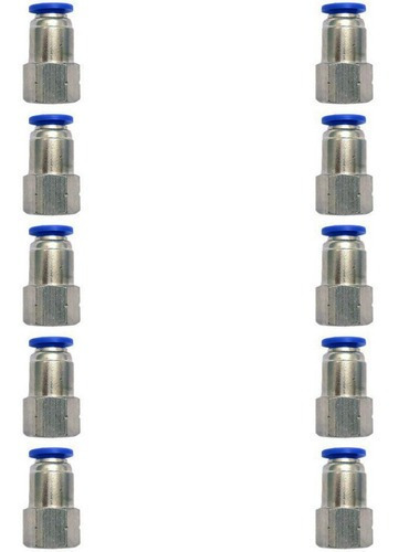 10 Pz De Conector/racor Neumático Recto Hembra 1/8 X 6mm