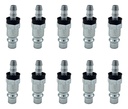 Espiga para cople rápido y mangueras de 3/8" x 3/8", fabricado en latón y un recubrimiento en níquel