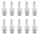 10 Pz De Espiga para mangueras con rosca macho de 1/4" NPT x 1/4", fabricado en latón y un recubrimiento en niquel.