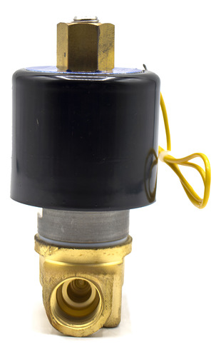Válvula solenoide normalmente abierta, cuerpo de latón, conexión a proceso de 3/4" NPT, 110 V.