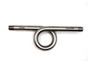 Sifón 1/4" macho, acero inoxidable, cédula 40.