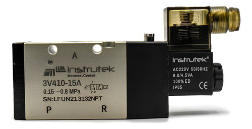 Electroválvula 3/2 vías, puertos de 1/2" NPT AC220V