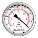 Vacuómetro 4", lleno de líquido (O.E.M.), 1/4" NPT, posterior, 30 Vac inHg-cmHg