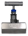 Válvula de aguja, de acero inoxidable, conexión hembra-hembra de 1/2" NPT, presión máxima de 10,000 Psi.