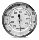 Termómetro 6 pulgadas, posterior, 1/2" NPT, vástago 4", rango 100 a 500 C-F