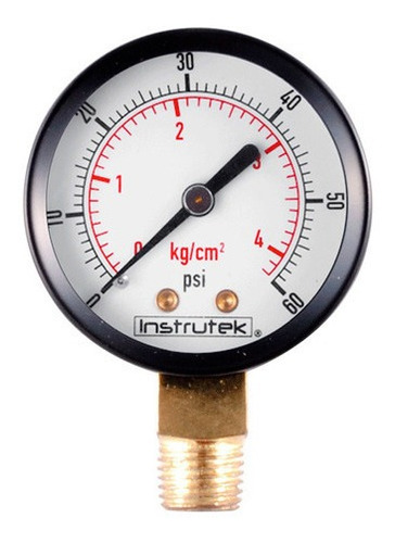 Manómetro para compresor, inferior, 60 psi