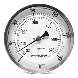 [601100900300] Termómetro 6 pulgadas, posterior, 1/2" NPT, vástago 9", rango 0 a 300 C-F