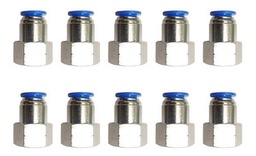 [PCF38N38QTY10] 10 Pz De Conector/racor Neumático Recto Hembra 3/8