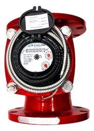 [WHDN100] Medidor de agua caliente tipo turbina, cuerpo de hierro fundido con registro hermético y transmisión magnética. Extremos en 4", bridas ANSI.