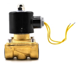 [SOL34NC24VDC] Válvula solenoide normalmente cerrada, cuerpo de latón, conexión a proceso de 3/4" NPT, 24 Volts corriente directa.