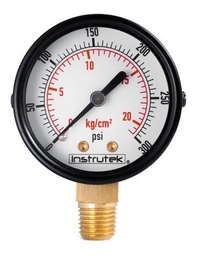 [51100300] Manómetro 2", estándar, 1/4" NPT, inferior, 300 psi-kg/cm2