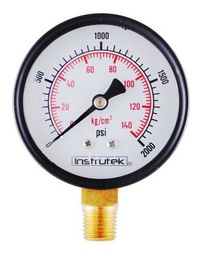 [631002000] Manómetro 2.5", estándar, 1/4" NPT, inferior, 2000 psi-kg/cm2
