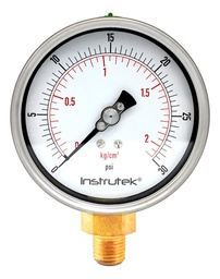 [10030030] Manómetro 4", lleno de líquido (O.E.M.), 1/4" NPT, inferior, 30 psi-kg/cm2
