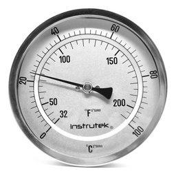 [501100400100] Termómetro 5 pulgadas, posterior, 1/2" NPT, vástago 4", rango 0 a 100 C-F