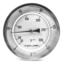 [501100600150] Termómetro 5 pulgadas, posterior, 1/2" NPT, vástago 6", rango 0 a 150 C-F