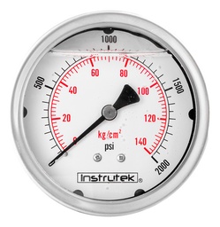 [1003102000] Manómetro 4", lleno de líquido (O.E.M.), 1/4" NPT, posterior, 2000 psi-kg/cm2